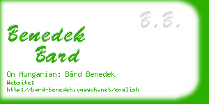 benedek bard business card